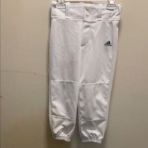 adidas White Kids Athletic Sweatpants with Elastic Cuffs